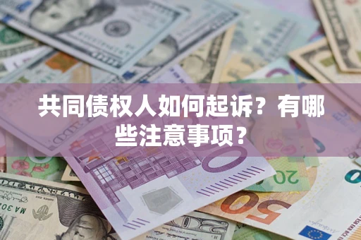 北京共同债权人如何起诉？有哪些注意事项？